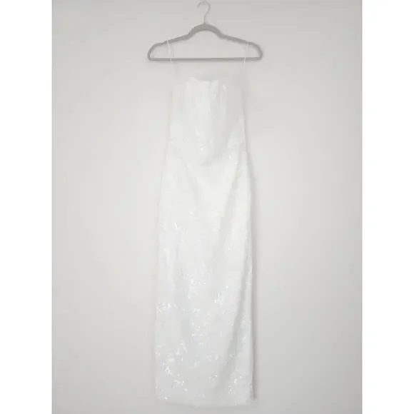 Helsi White Leslie Strapless Sequin Lace Column Midi Dress Sz Medium NWT -  www.erdenetinfo.mn